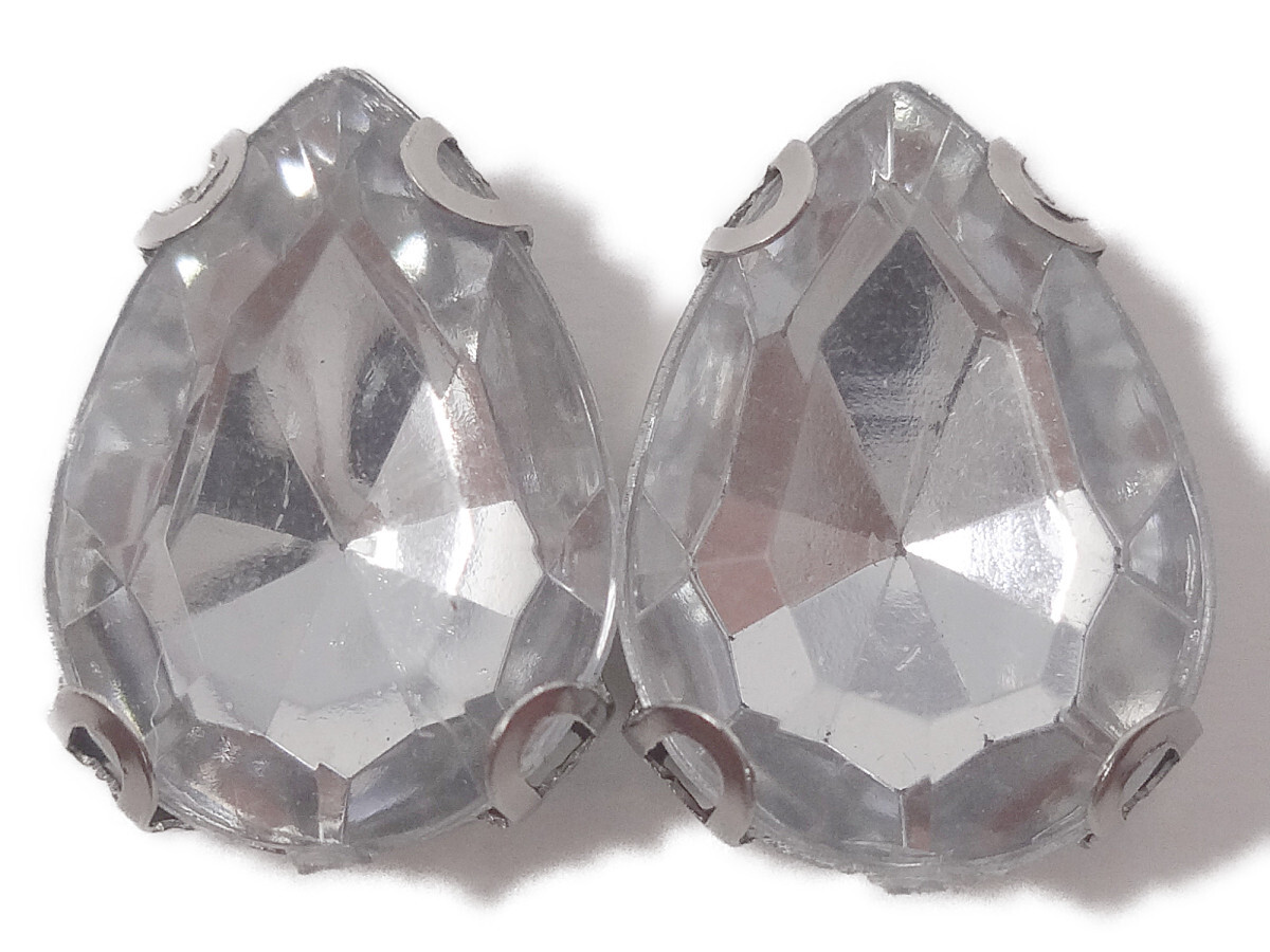 キラリ手芸部 No1545ビジュー パーツ 手芸用 ツメ有り(アクリル)クリスタル1.0×1.4cm_5個入り拍卖