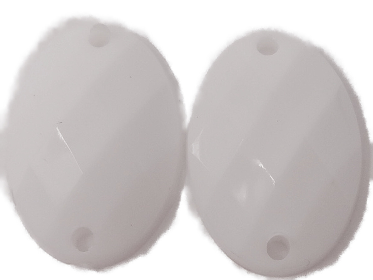 キラリ手芸部 No522ビジュー パーツ 手芸用 ソーオン ストーン(アクリル)白色(ホワイト)(楕円)1.3×1.7cm_7個入り拍卖