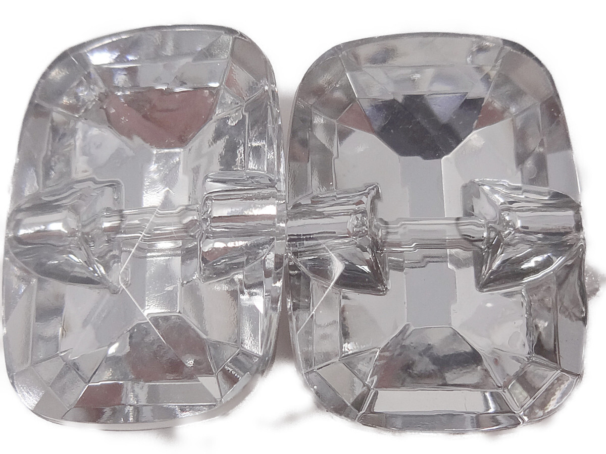 キラリ手芸部 No1244_ビジュー ボタン 手芸用 ソーオン ストーン(アクリル)_クリスタル1.6×2.4cm_2個入り拍卖