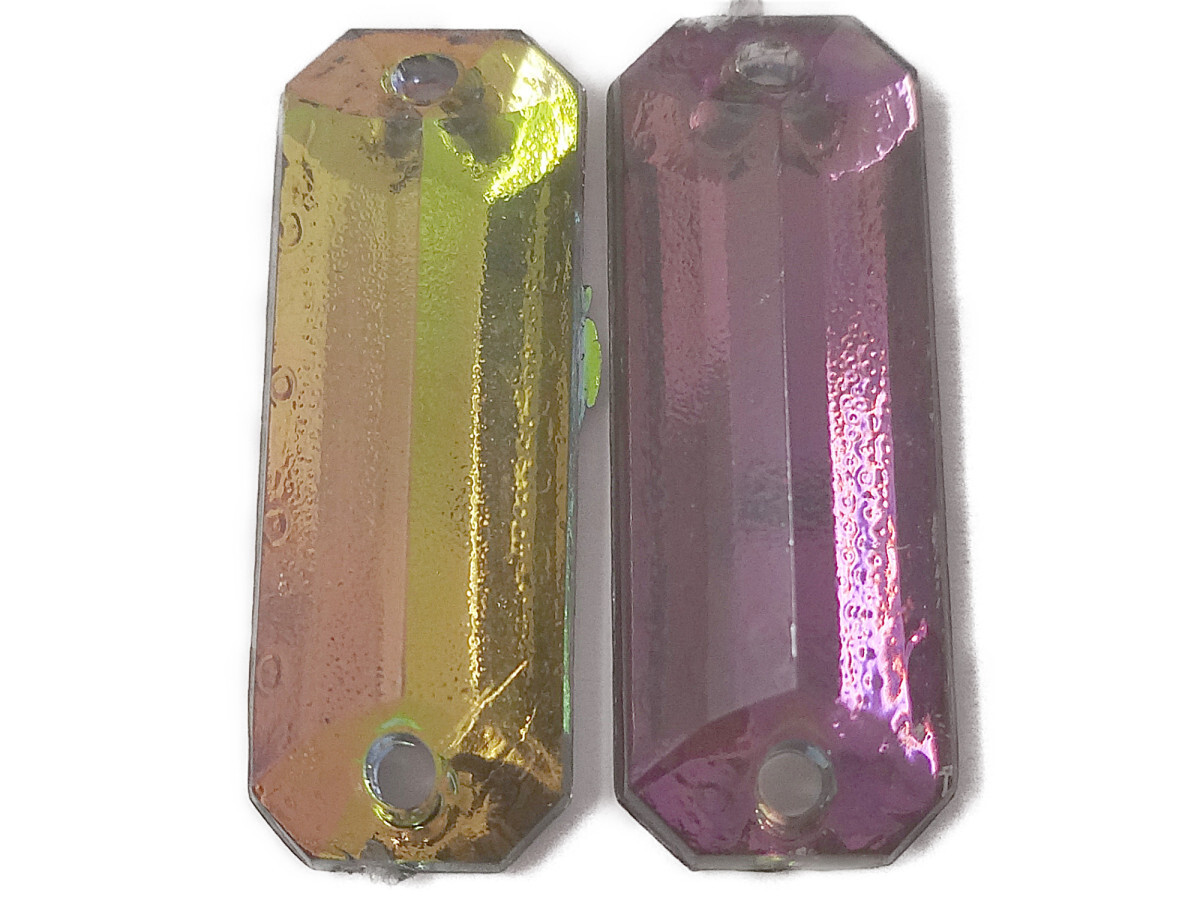 キラリ手芸部 No.2927ビジュー パーツ 手芸用 ソーオン ストーン(アクリル)クリスタルAB(オーロラ)_1.8cm×0.7cm_7個入り拍卖