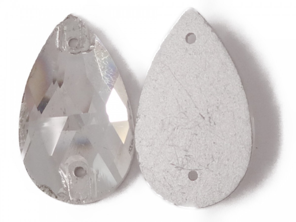 キラリ手芸部 No.6084-sビジュー パーツ 手芸用 ソーオン ストーン(ガラスビーズ ラインストーン)クリスタル_1.3cm×2.2cm_10個入り拍卖