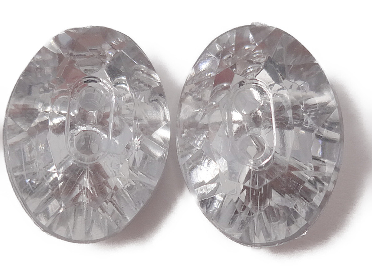 キラリ手芸部 No547ビジュー ボタン 手芸用 ソーオン ストーン(アクリル)_クリスタル1.3×1.8cm_3個入り拍卖