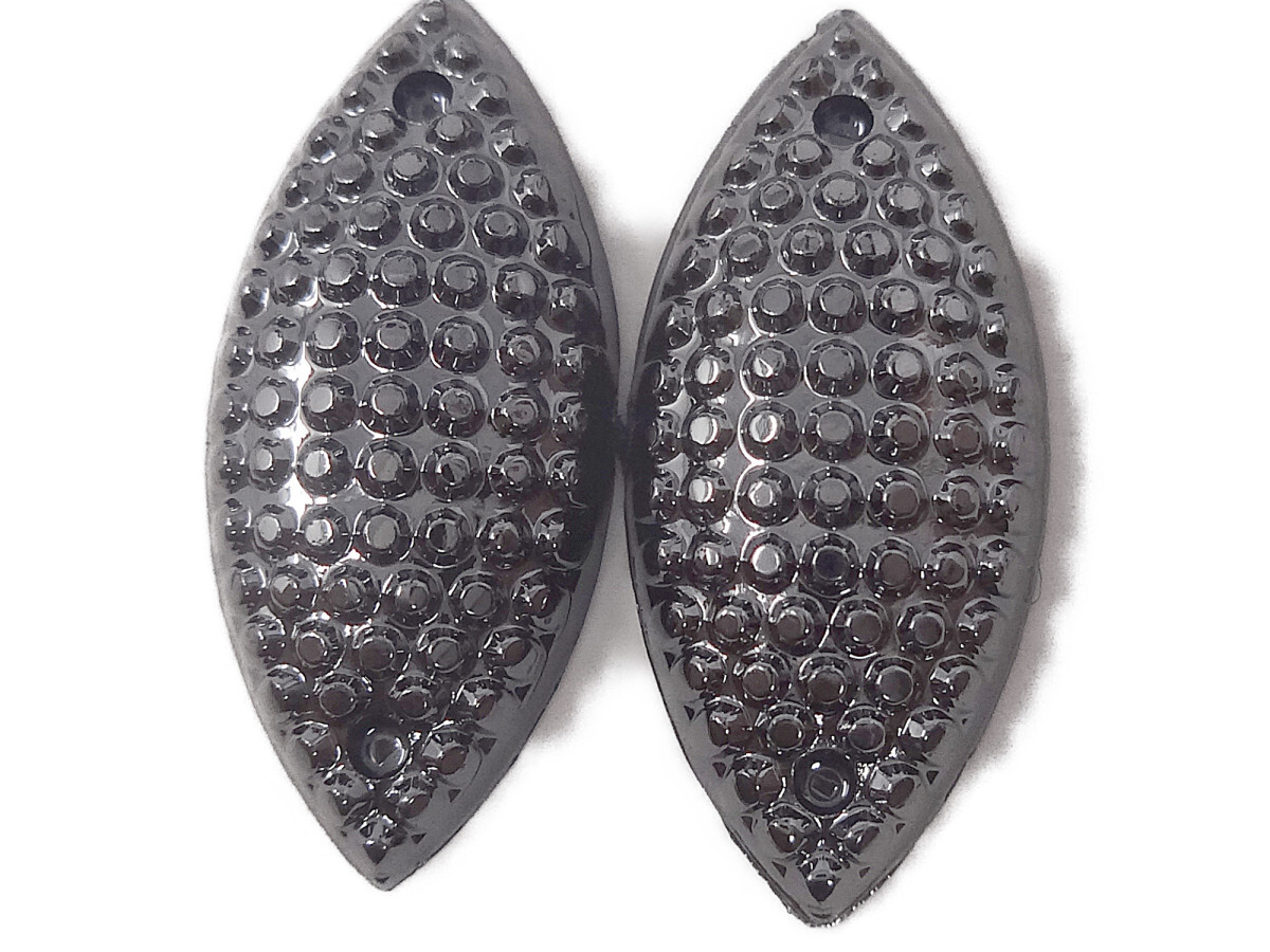 キラリ手芸部 No.2300ビジュー パーツ 手芸用 ソーオン ストーン(アクリル)黒色(ブラック)_2.0cm×0.8cm_6個入り拍卖