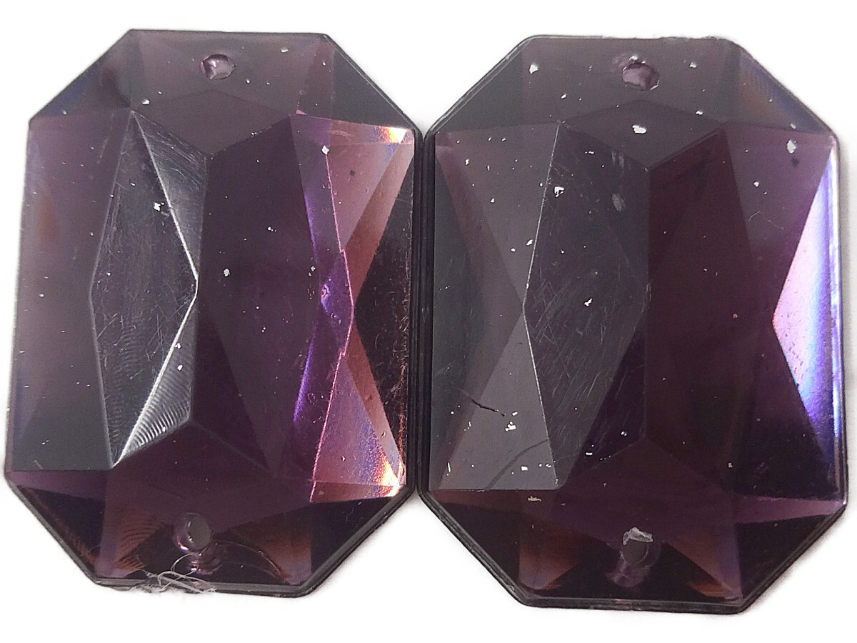 キラリ手芸部 No.3833ビジュー パーツ 手芸用 ソーオン ストーン(アクリル)紫色(パープル)1.8×2.5cm_4個入り拍卖