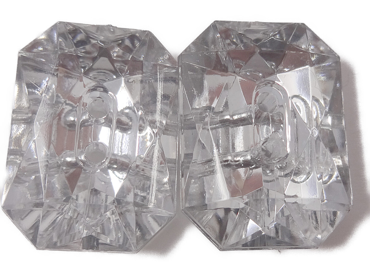 キラリ手芸部 No1242_ビジュー ボタン 手芸用 ソーオン ストーン(アクリル)_クリスタル1.5×2.1cm_2個入り拍卖