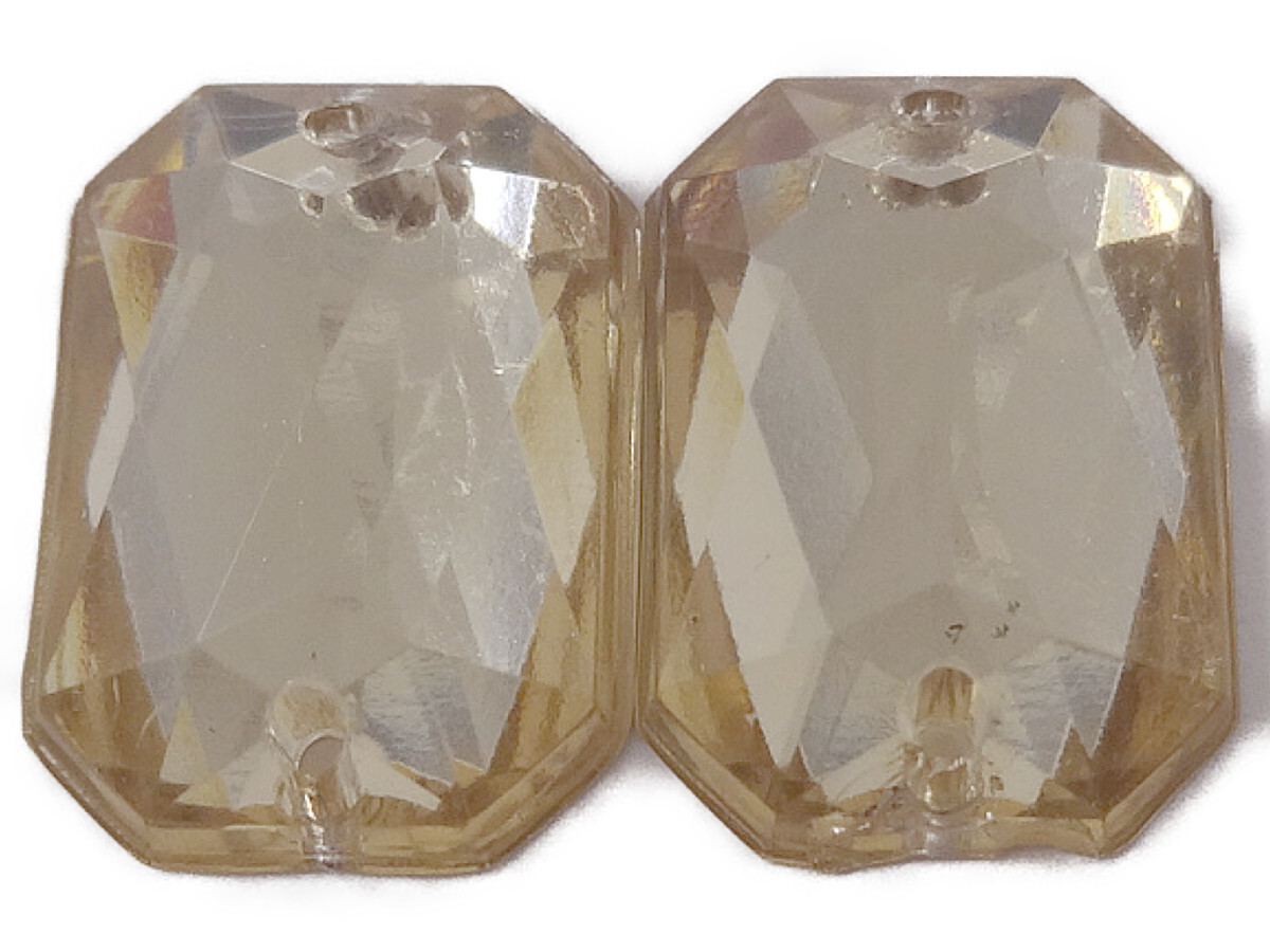 キラリ手芸部 No.257ビジュー パーツ 手芸用 ソーオン ストーン(アクリル)黄色(イエロー)1.0×1.4cm_20個入り拍卖