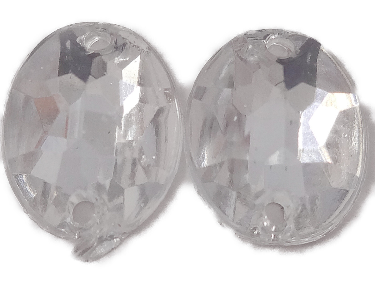 キラリ手芸部 No668ビジュー パーツ 手芸用 ソーオン ストーン(アクリル)クリスタル(楕円)0.8×1.0cm_16個入り拍卖