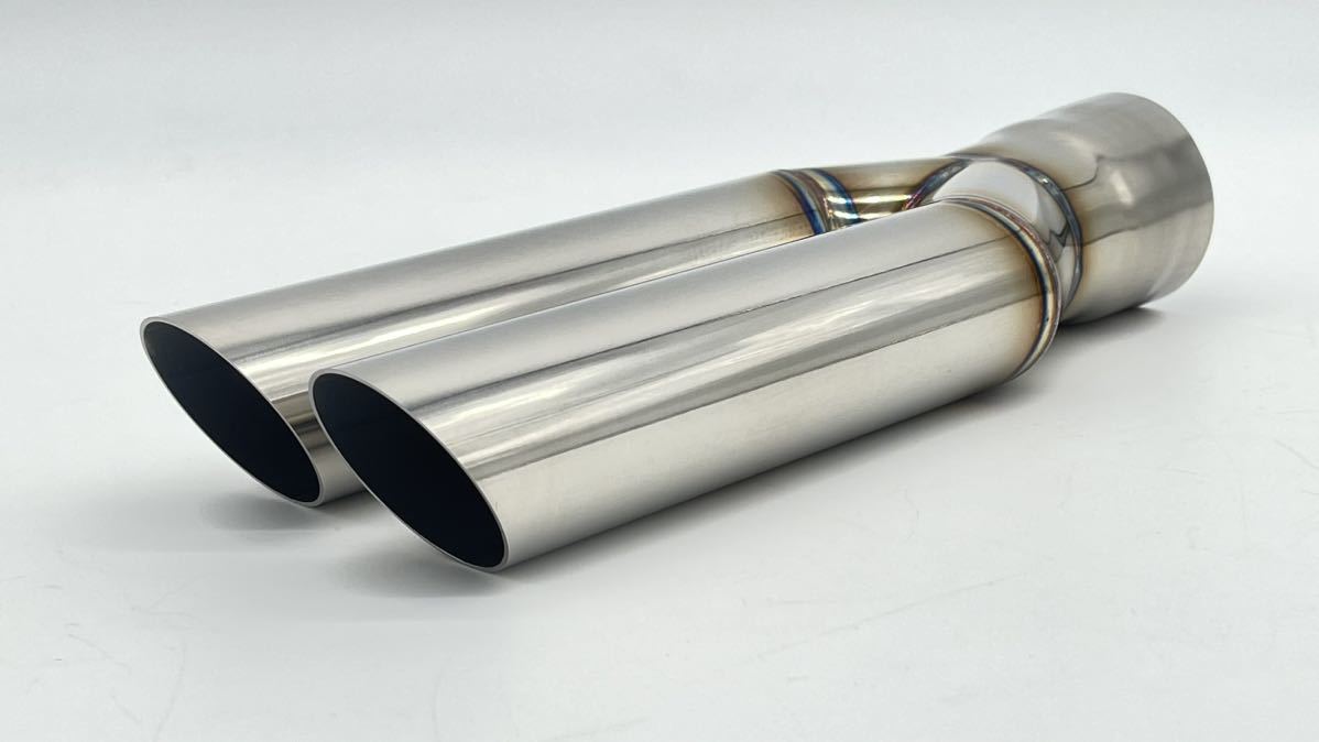 加工製作用デュアルマフラー出口スラッシュ30°カット42.7φ入口内径50.8φ サイズ変更も可能!拍卖