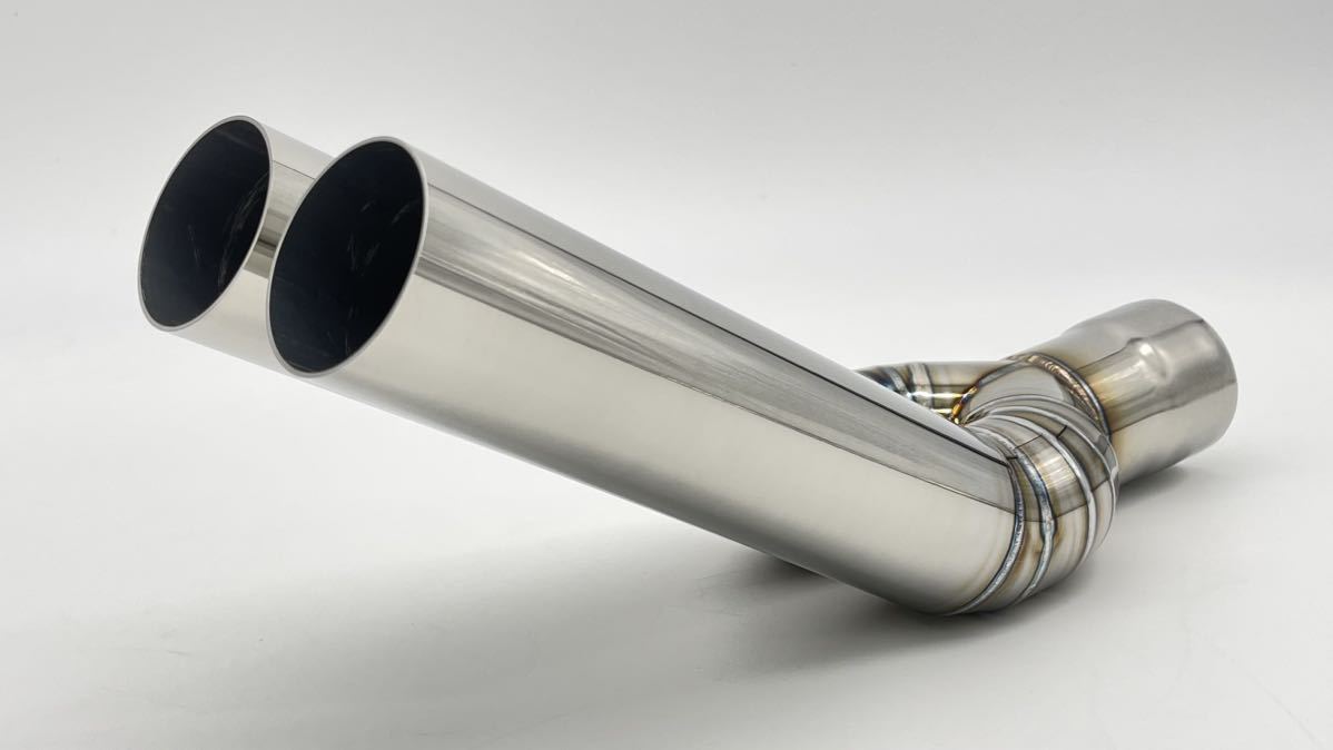 ワンオフマフラー30度跳ね上げデュアルマフラー出口直切り50.8φ入口内径50.8φジョイント差し込み(寸法変更可能)拍卖