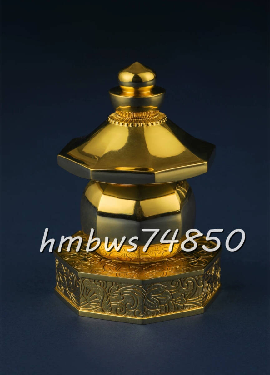 「密教法具 寺院仏具」極上品 舎利塔 舎利入れ 仏具 真鍮製 高さ13cm拍卖