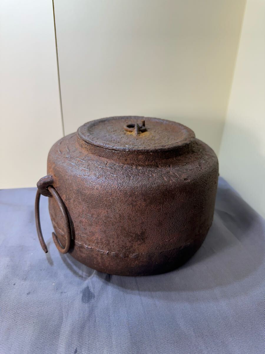 茶道具 古民具 鉄製 鉄釜 金属工芸銘がない 茶釜拍卖
