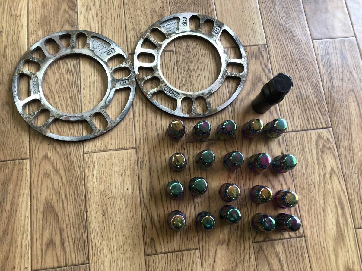 naMF★H24 20アルファード 後期★ロックナット1台分 ホイールスペーサー2枚★GGH20W/ALPHARD/部品取り車拍卖