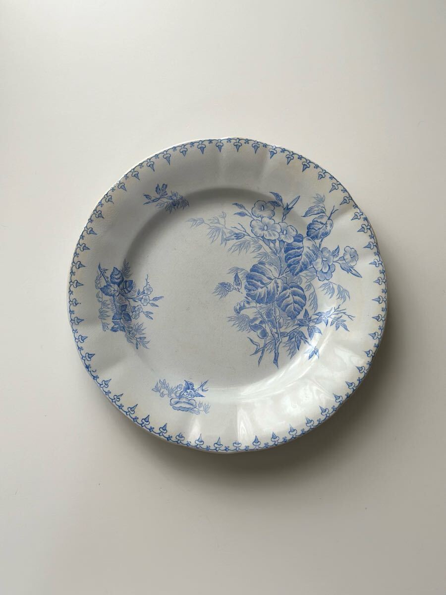 良品 フランス アンティーク 皿 Sarreguemines サルグミンヌ / “FLORE” 野花の平皿プレート (骨董 ブロカント 蚤の市)拍卖