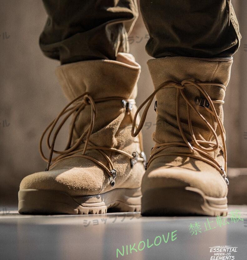 牛革 スエード 感 ワークブーツ ミリタリーブーツ メンズ靴 エンジニアブーツ アウトドア 24.5~27cm拍卖