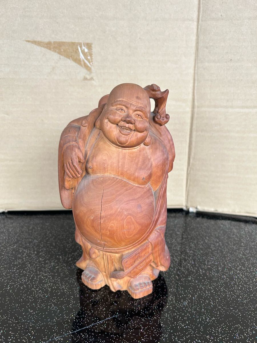 置物 七福神 木彫り 布袋様 木彫 つげ拍卖
