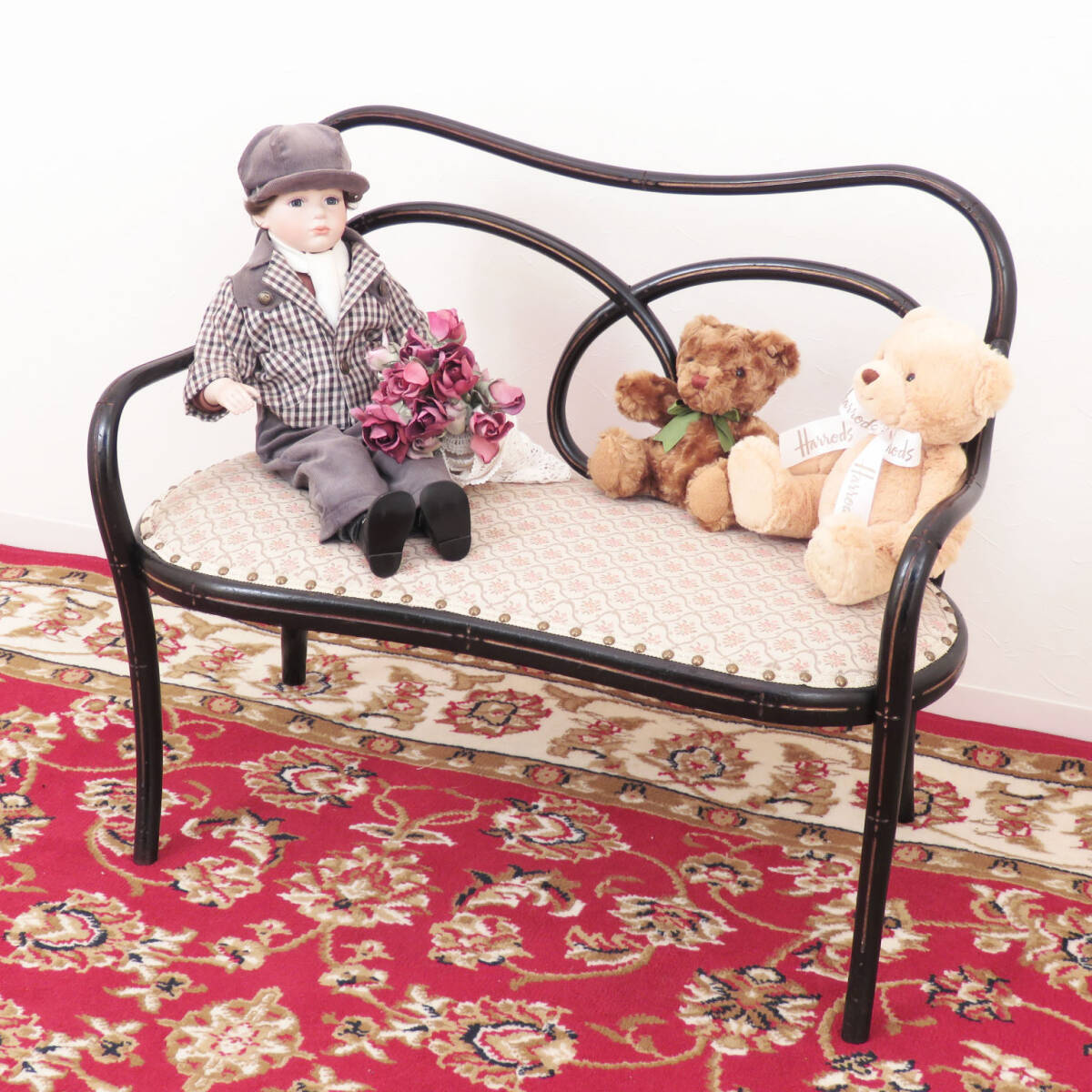 トーネット社の曲げ木のミニセティ/ベビーチェア/ドールチェア/人形椅子/木製イス/店舗什器/ディスプレイ/撮影用/インテリア/A-1867拍卖