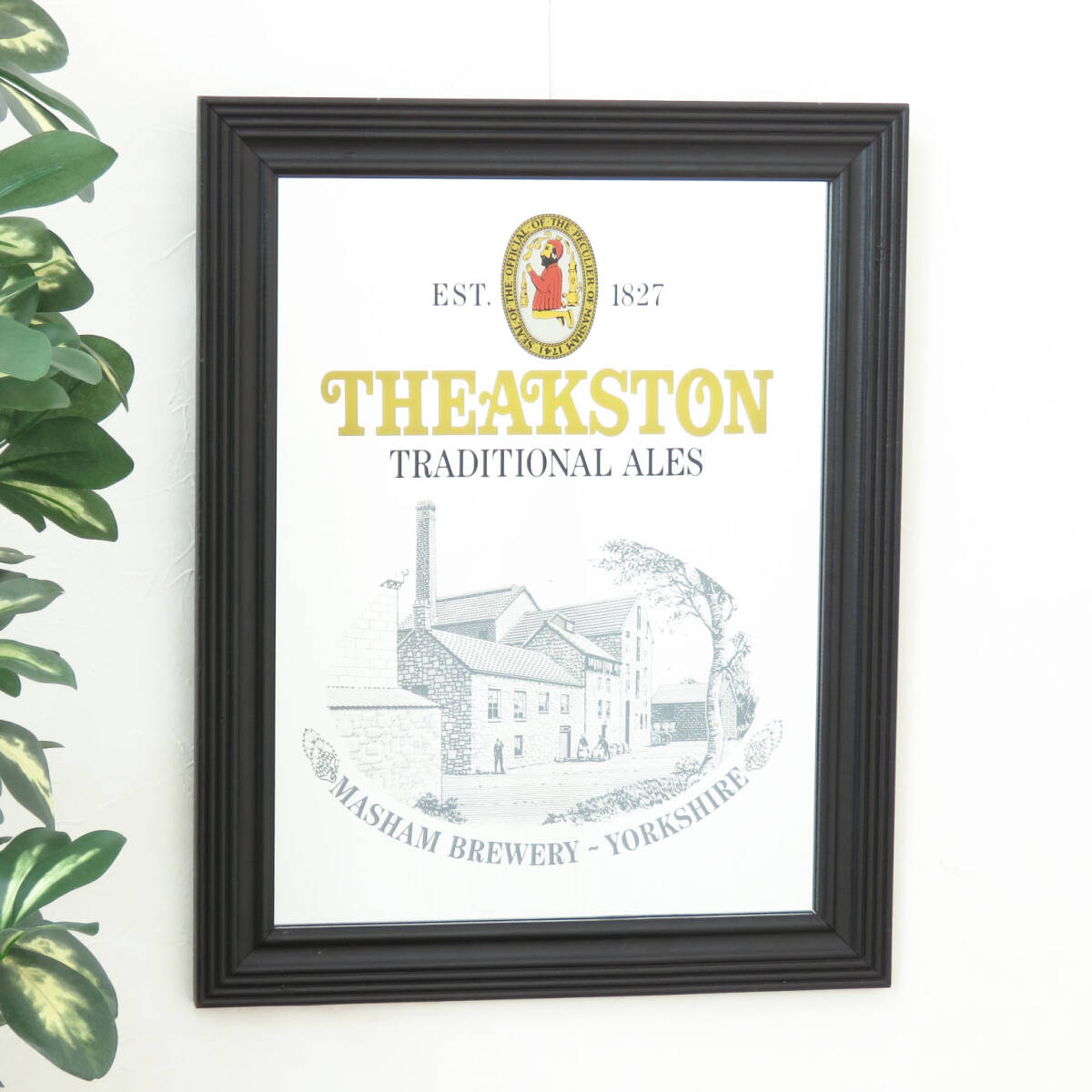 ビンテージミラー/イギリスのビール/シークストン/THEAKSTON/店舗什器/ディスプレイ/パブ/レストラン/ホームバー/雑貨/内装/装飾/A-4508-26拍卖