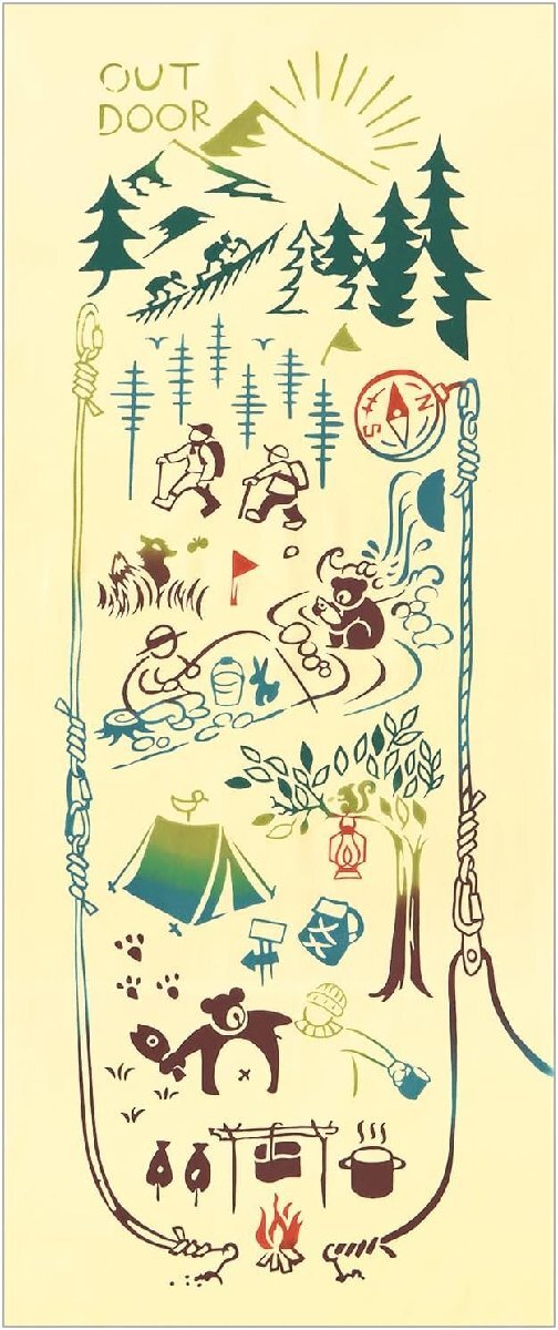 日本手ぬぐい 和柄 おしゃれ OUTDOOR MAP kenema 注染 手拭い クリックポスト対応拍卖