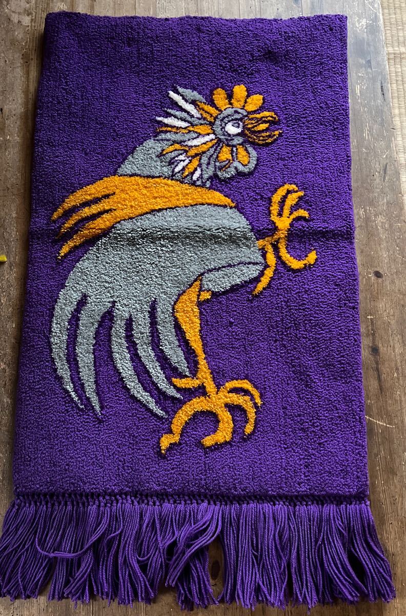 T3-15-8 古い 鳥のタペストリー 壁掛けオブジェ インテリア 紫 パープル 鶏 拍卖