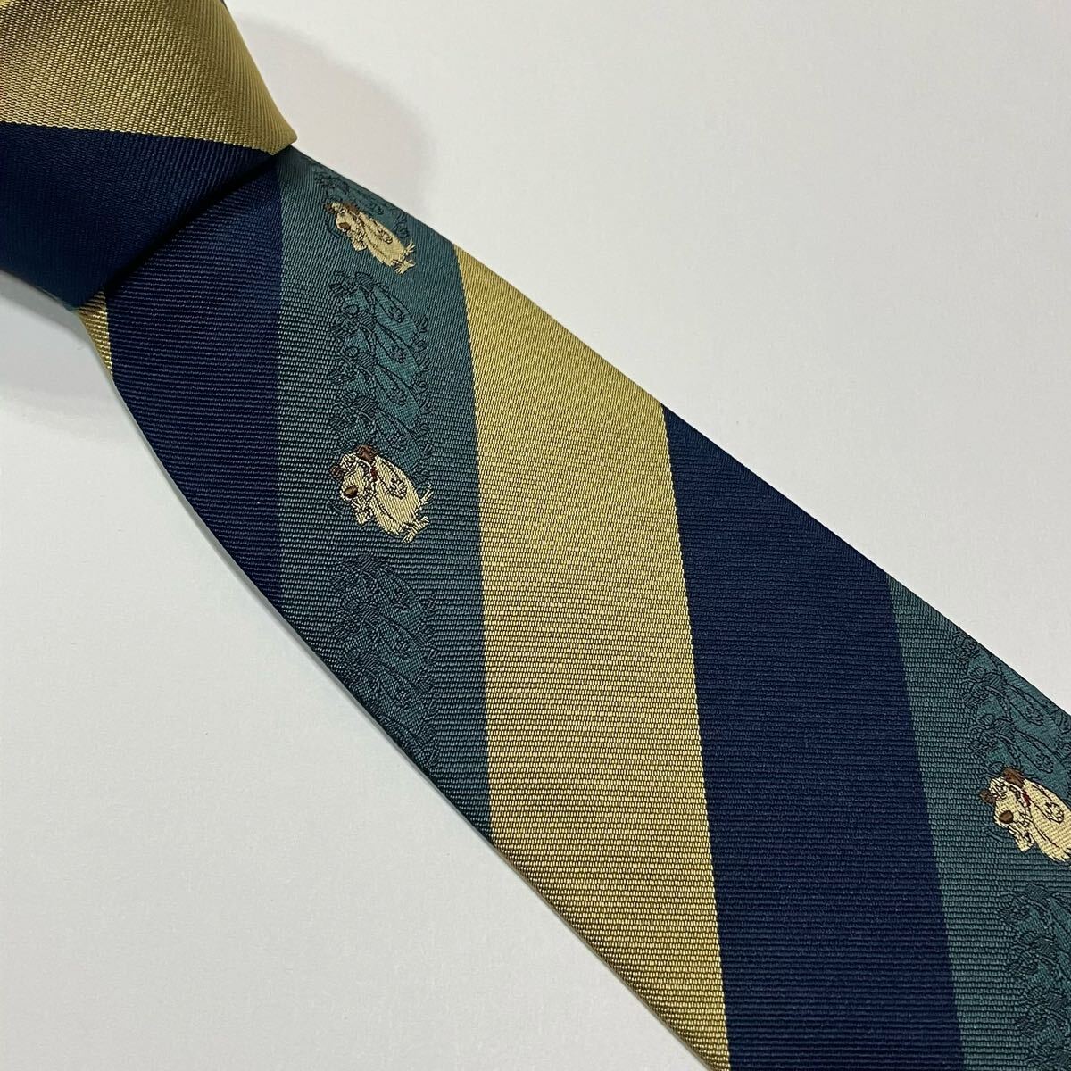 ケンケン 刺繍 ストライプ ポリ シルク ネクタイ 古着 457-1拍卖