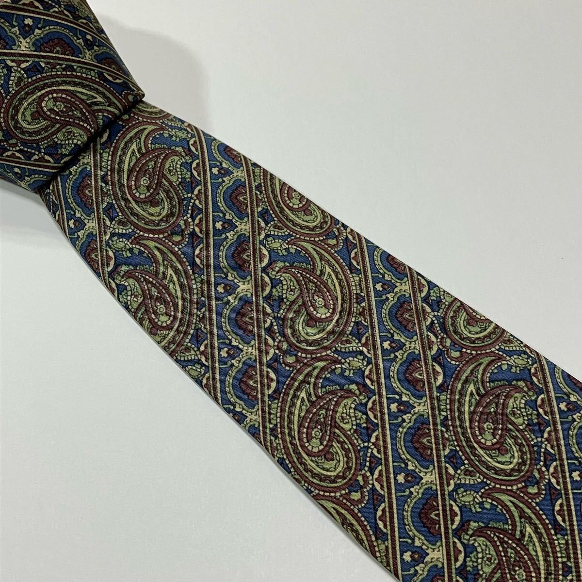 ペイズリー ストライプ ポリ ネクタイ 古着 466-6拍卖