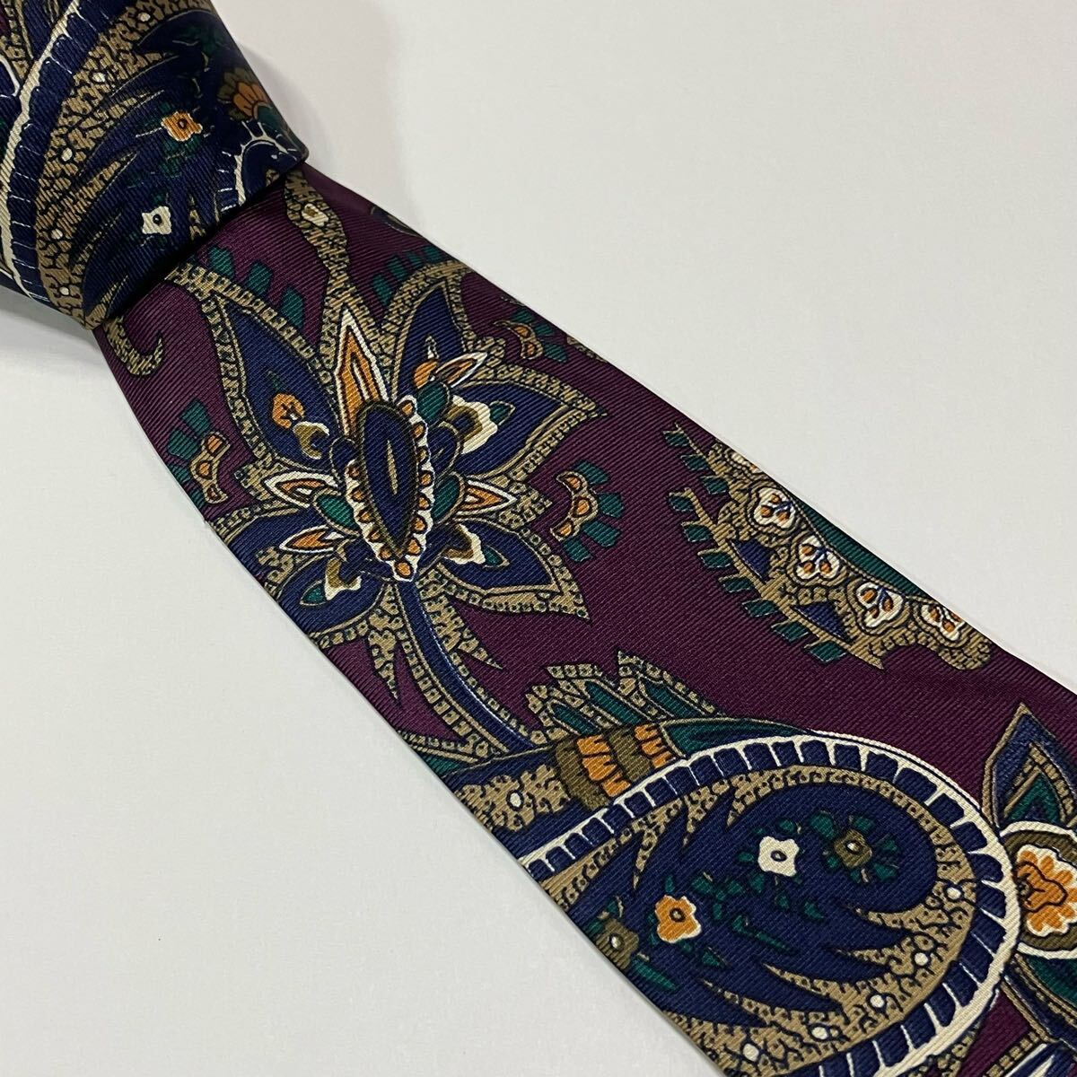ペイズリー シルク ネクタイ 古着 476-7拍卖