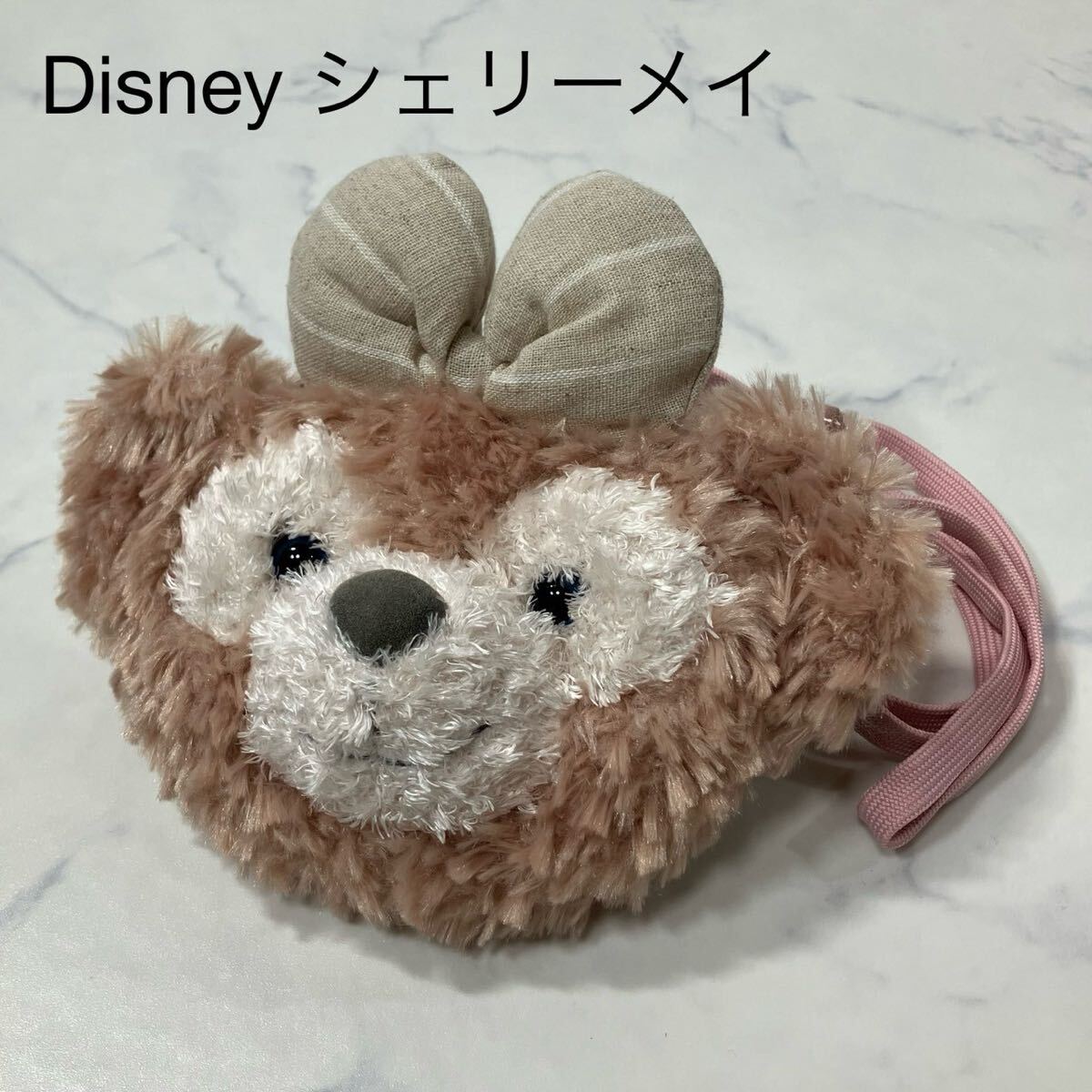 美品 Disney ディズニー シェリーメイ パスケース ポシェット ポーチ ライトブラウン ベージュライトピンク拍卖