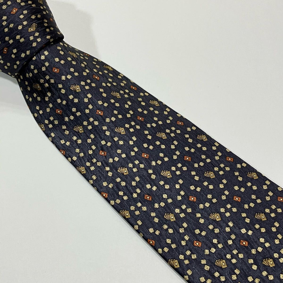 サイコロ トランプ シルク ネクタイ 古着 530-6拍卖