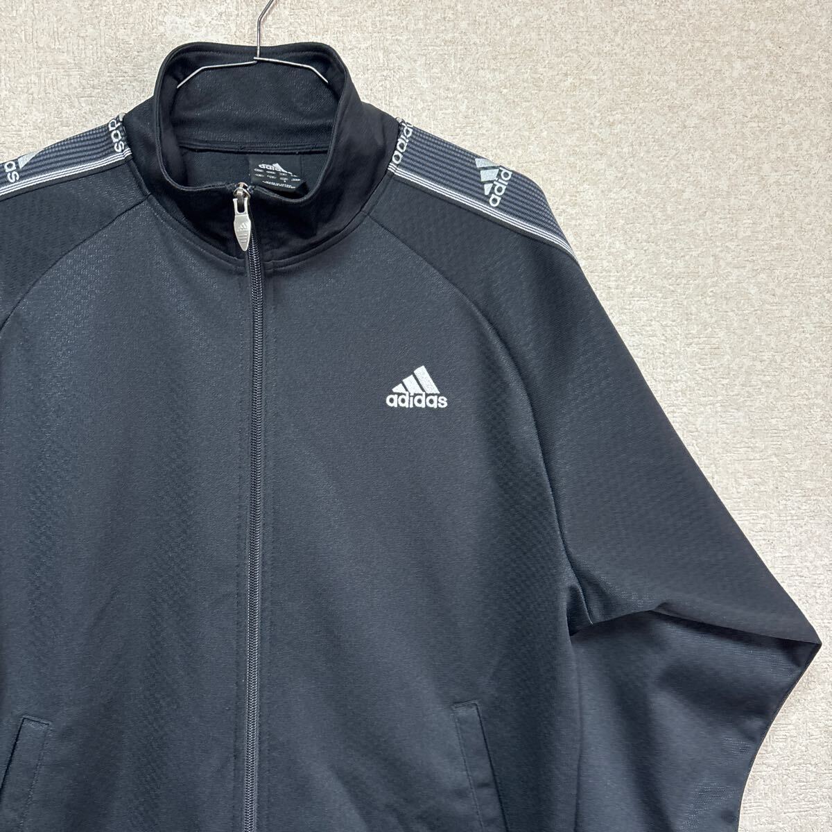 90s adidas アディダス ビンテージ トラックジャケット ジャージウェア JASPO Sサイズ ブラック 703706拍卖