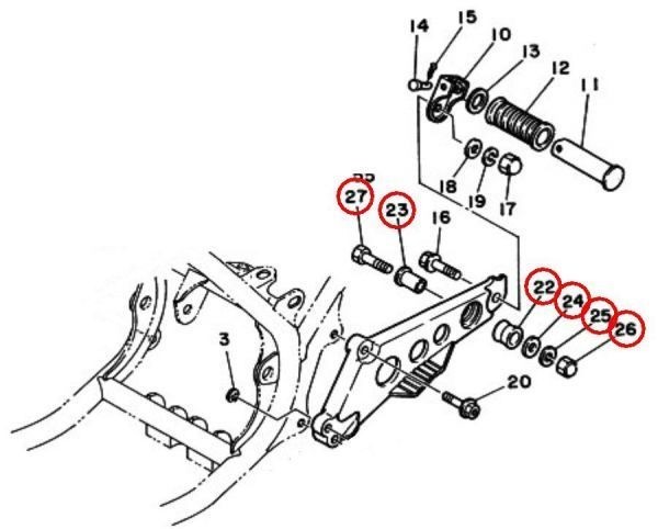 ★RZ250/RZ350 マフラーダンパーゴム片側一式 ☆1/ 2H7-27414-00 ダンパフ-トレストFZ400/FZR400/FZR750/XJ400D/XJR400/RD250/RD350/SR400拍卖