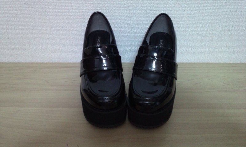 〇【中古品】DEAR MYLOVE エナメル 厚底ローファー 23.0cm ①拍卖