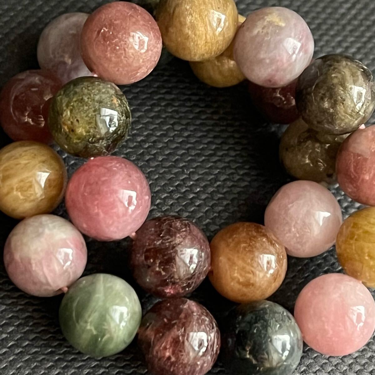 ◆新品◆マルチカラー!ミックストルマリンブレスレット◆約8㎜◆約19g◆内周約16㎝◆ブラジル産◆天然 電気石 パワーストーン 10月誕生石拍卖