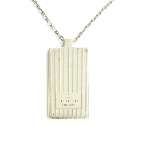 GUCCI グッチ SV925 ロゴ プレート シルバー ネックレス【送料無料】【質屋かんてい局横浜港南店】中古品 used AB拍卖