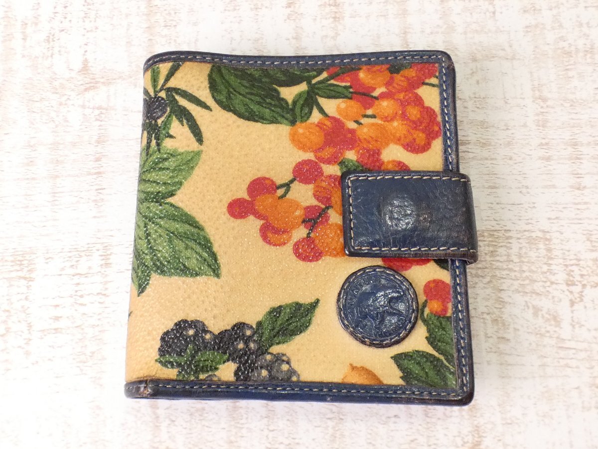 ハンティングワールド 2つ折り ミニ 財布【L's/ベージュネイビー/SAランク】b5A拍卖