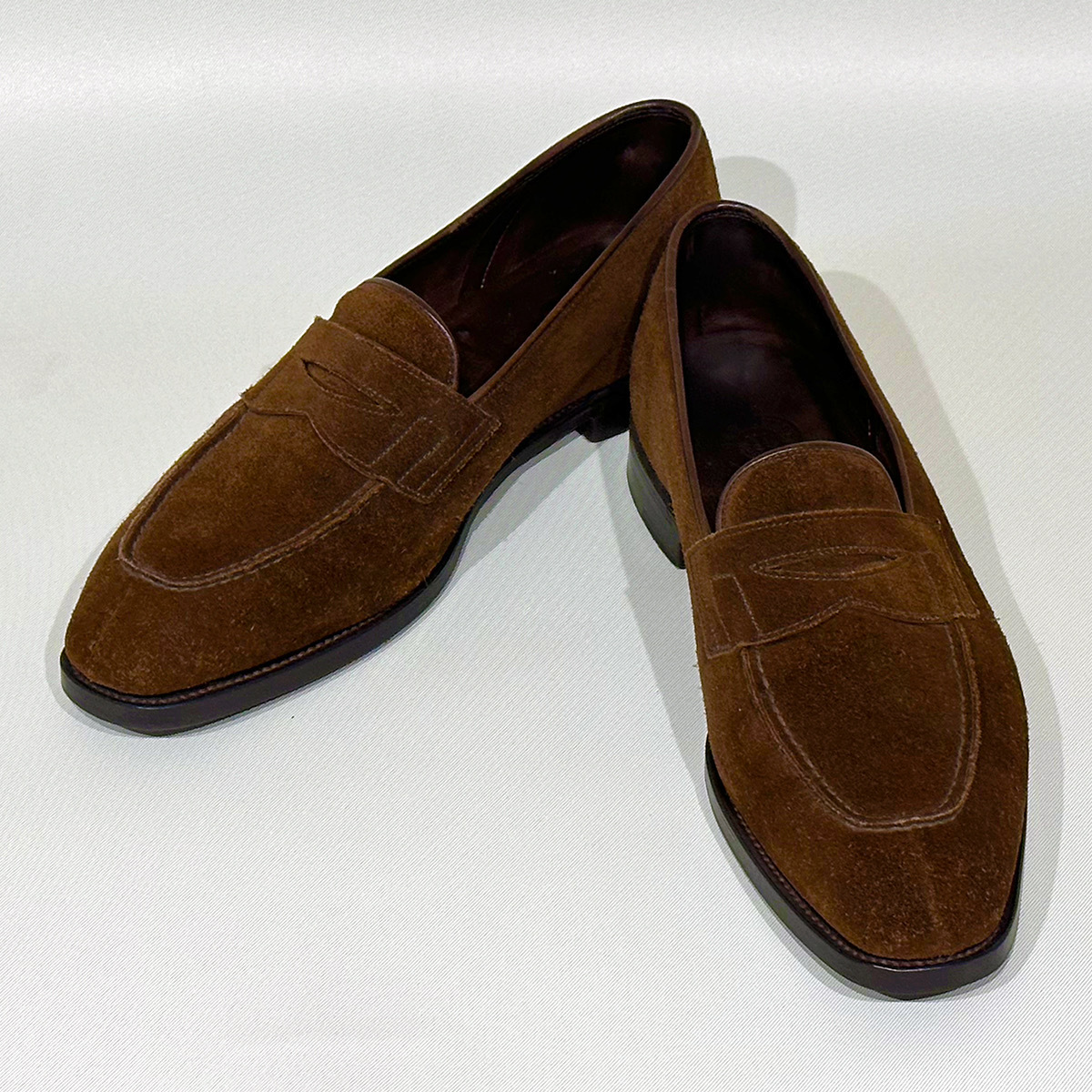 JOHN LOBB ASHLEY Dark Brown Suede サイズ6E ジョンロブ アシュレイ ダークブラウンスエード ソールリペア済拍卖