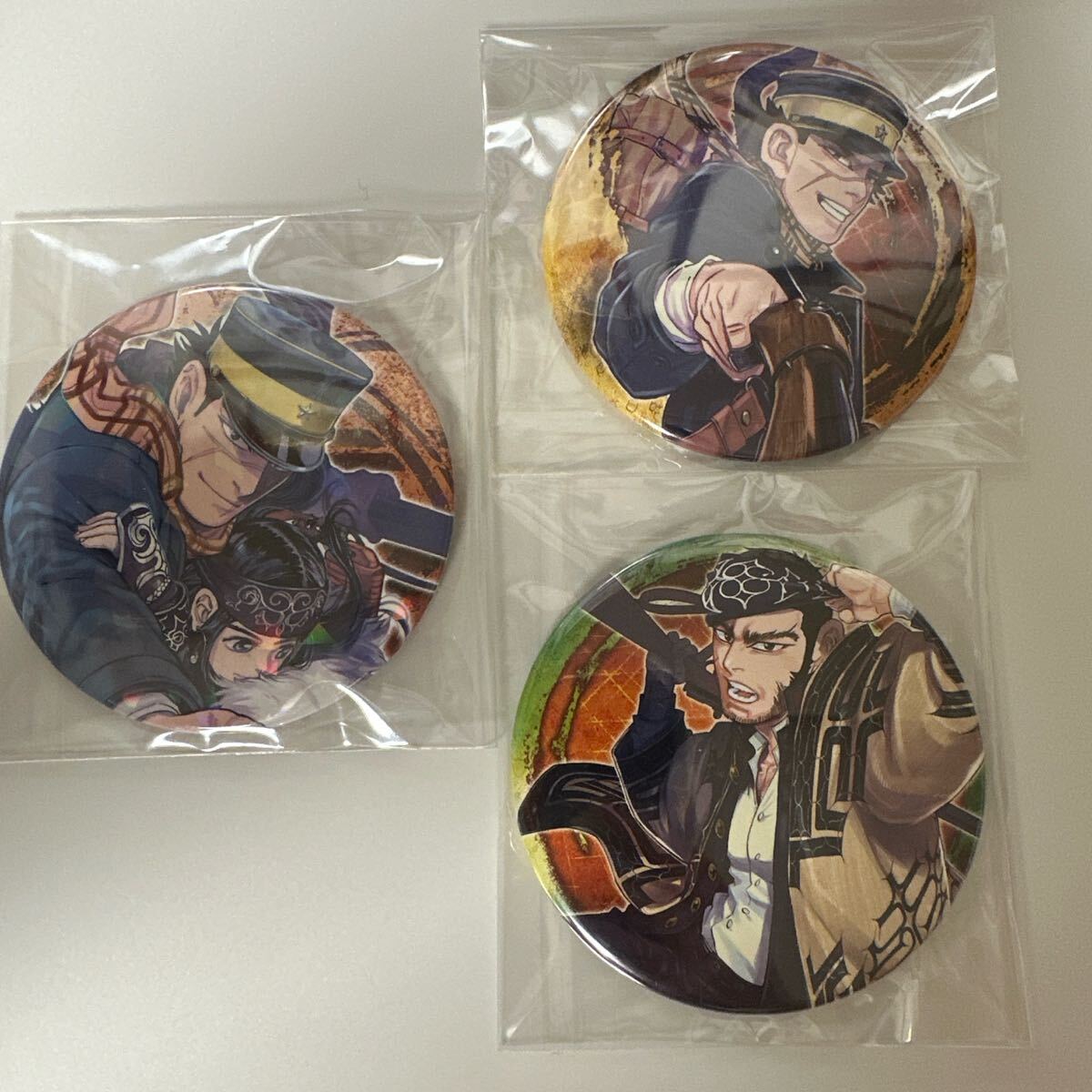 ゴールデンカムイ 野田サトル 杉元 アシリパ 谷垣 缶バッジ ゴールデンカムイ展拍卖