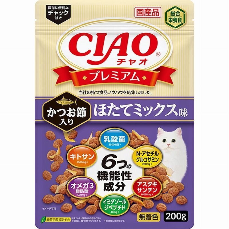 いなばペットフード CIAO チャオプレミアム かつお節入り ほたてミックス味 200g 猫用フード拍卖