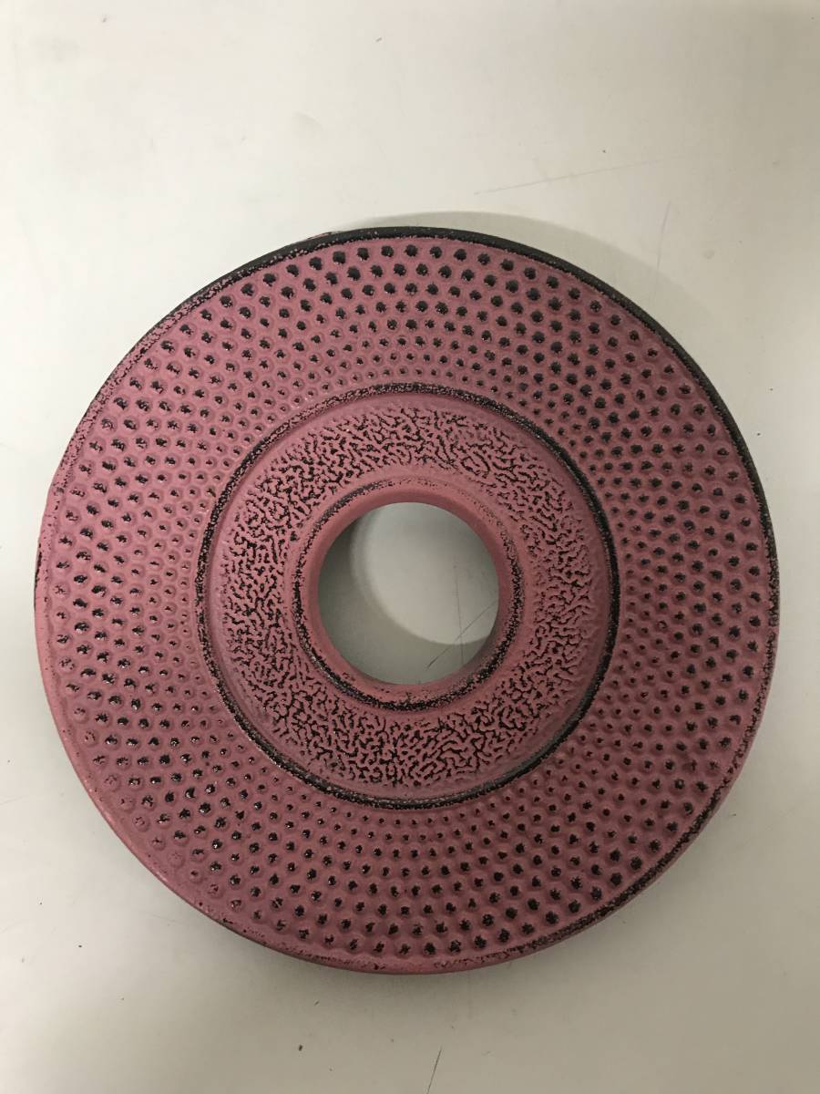 レトロ 鉄瓶敷 Iron kettle floor 鉄鍋敷 鍋敷き Nabeki ピンク 茶道具 赤系拍卖