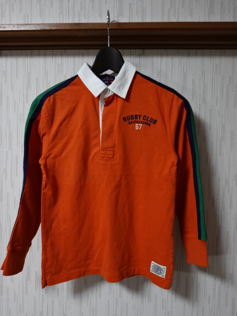 ●POLO RALPH LAUREN ポロ ラルフローレン 長袖ラガーシャツ 140●0305●拍卖