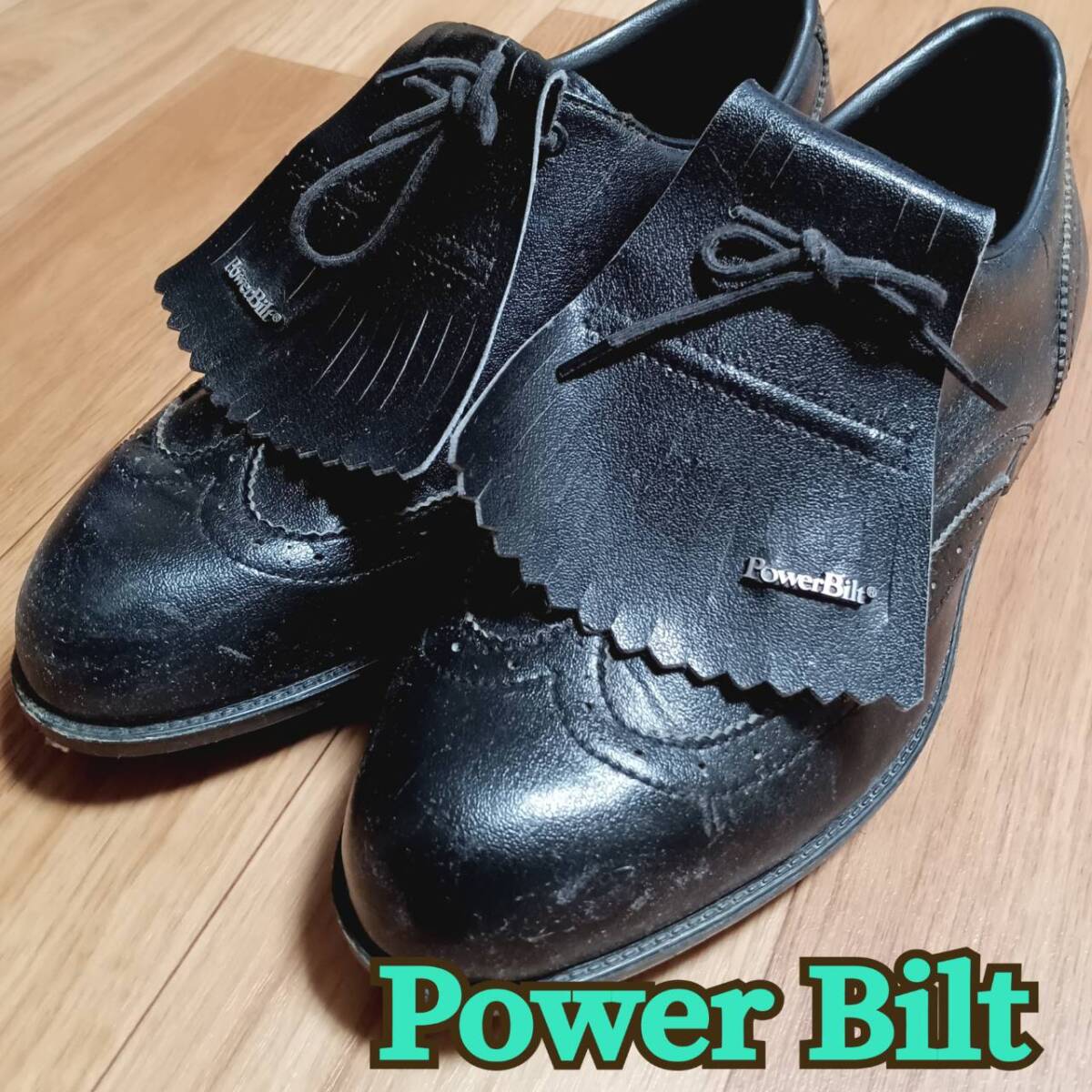 靴 ◆ Power Bilt ◆ ゴルフシューズ 25.5cm BLACK 黒 GOLF sports shoes ◆ パワービルト ◆ メンズ 拍卖