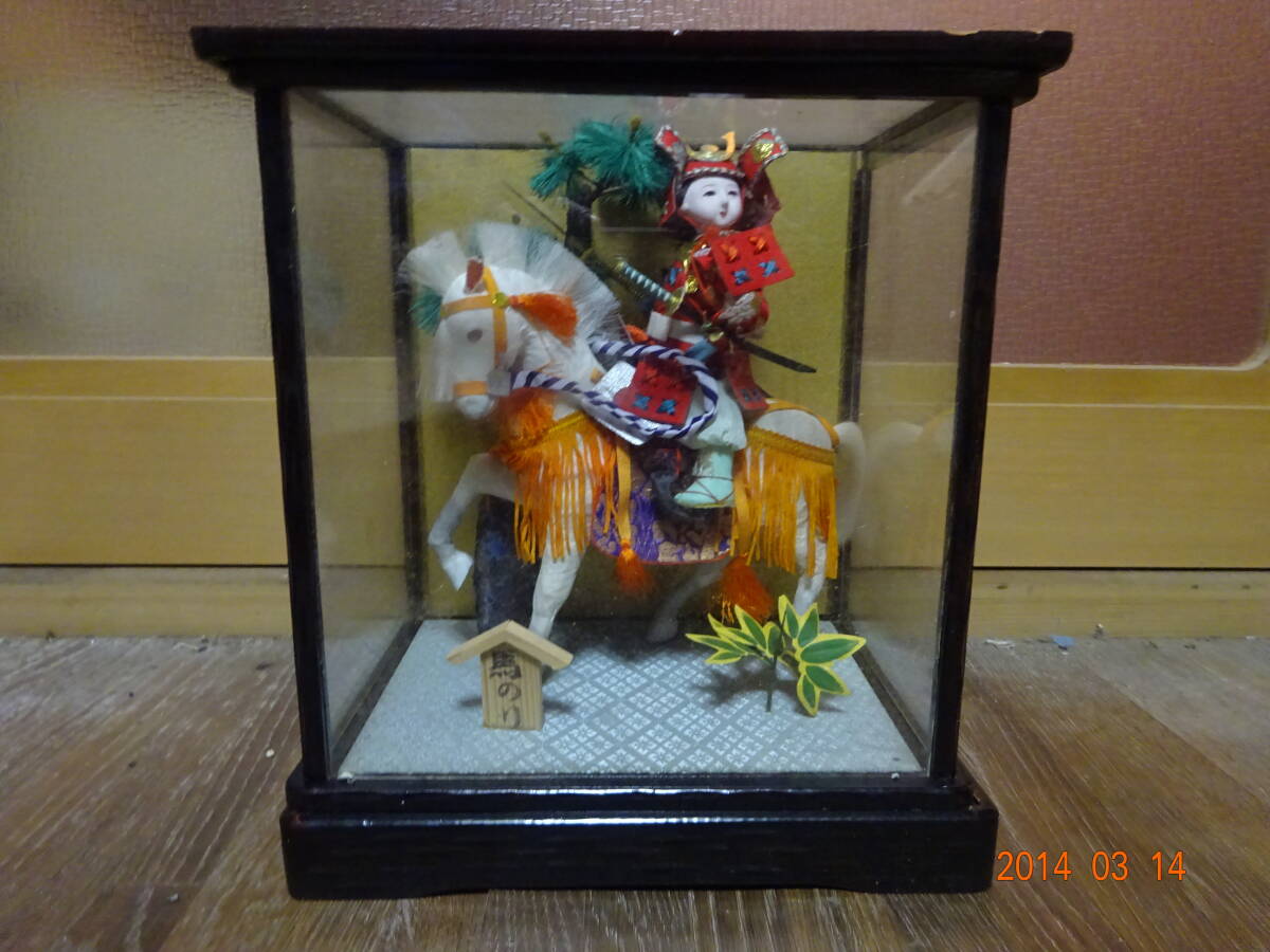 五月人形 馬のり 日本人形 古い ガラスケース拍卖