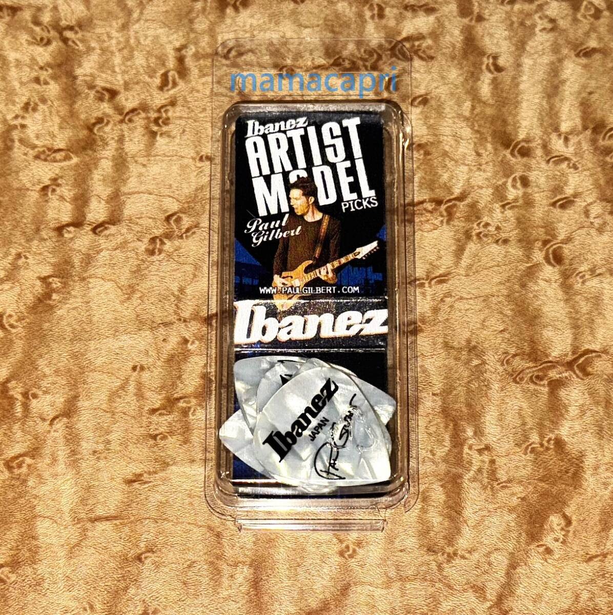訳有 新品Ibanez純正1.0mm PaulポールGilbertギルバートSignatureシグネチャーModelモデルCelluloid Pearl Whiteピック6枚Pickアイバニーズ拍卖