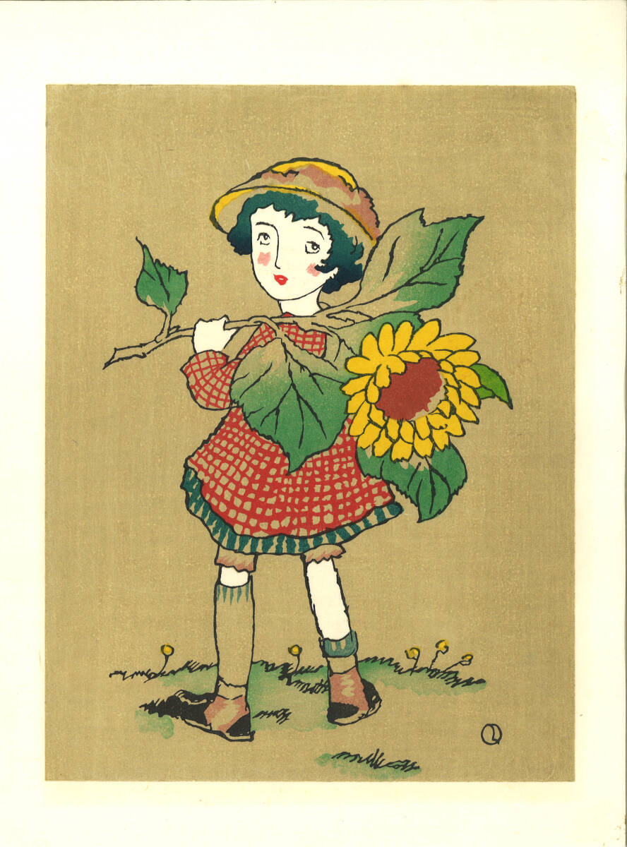 真作保証 竹久夢二 木版画 花子 初版 昭和中期 大正ロマンを代表する夢二式美人を是非木版画でご堪能下さい!! 拍卖