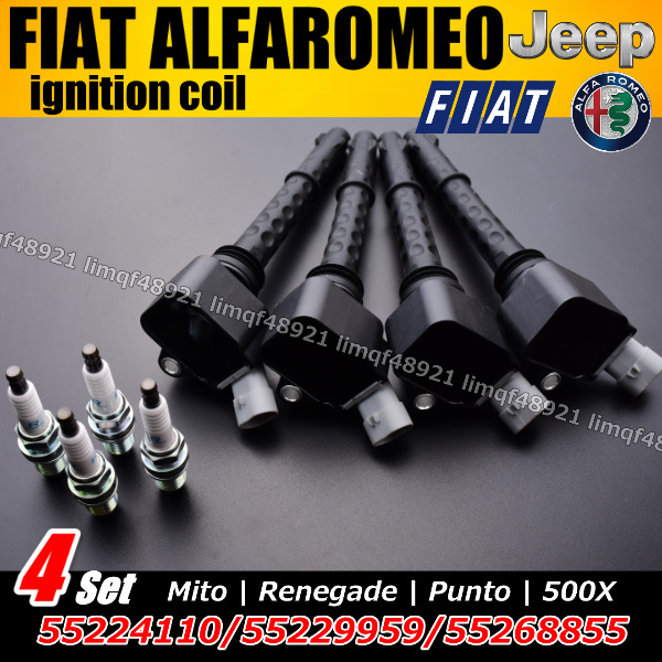 アルファロメオ アバルト イグニッションコイル ミト プントEVO ジュリエッタ プラグセット 1.4L 55224110  55229959  55268855拍卖