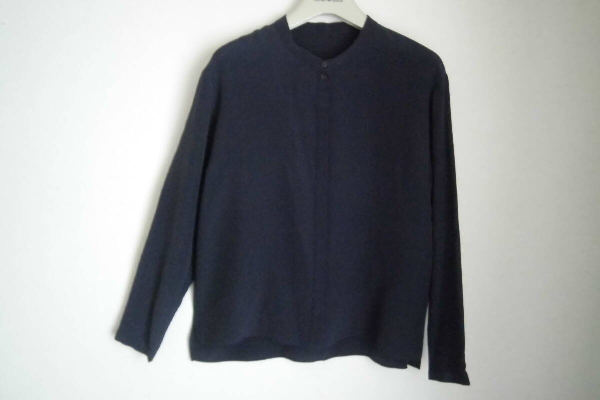 トゥモローランド★KNOTT★シルク100%★ネイビーシャツ拍卖