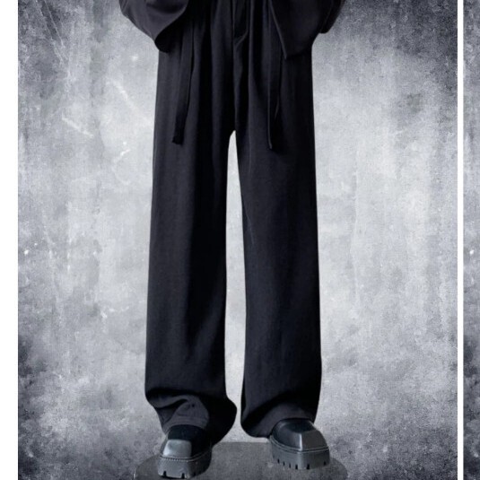 【未使用紙タグ付き¥6980】ELNERO エルネロ wide thin with waist strap pants EN1684 ブラック L ★1000拍卖