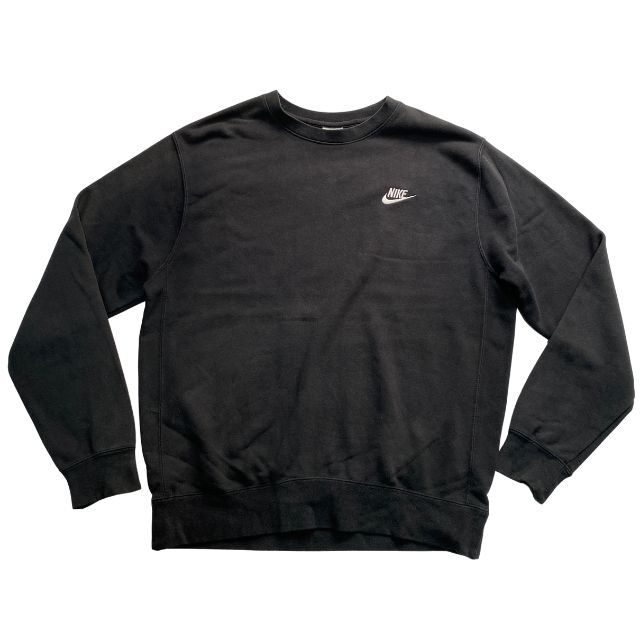 ナイキ ブラック スウェット トレーナー 刺繍 スウォッシュロゴ ワンポイント NIKE スポーツ トレーニング ストリート 雅瀬1339拍卖