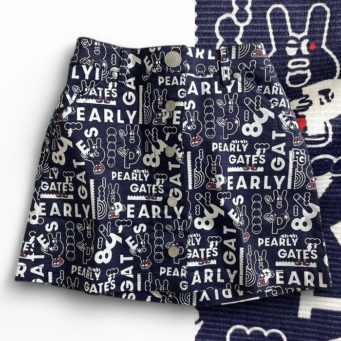 PEARLY GATES パーリーゲイツ 定価3万 最旬春物 GRAFFLEX グログラン 総柄 ストレッチ ミニスカート ゴルフ 2234020 121 1 ▲034▼50221w02拍卖