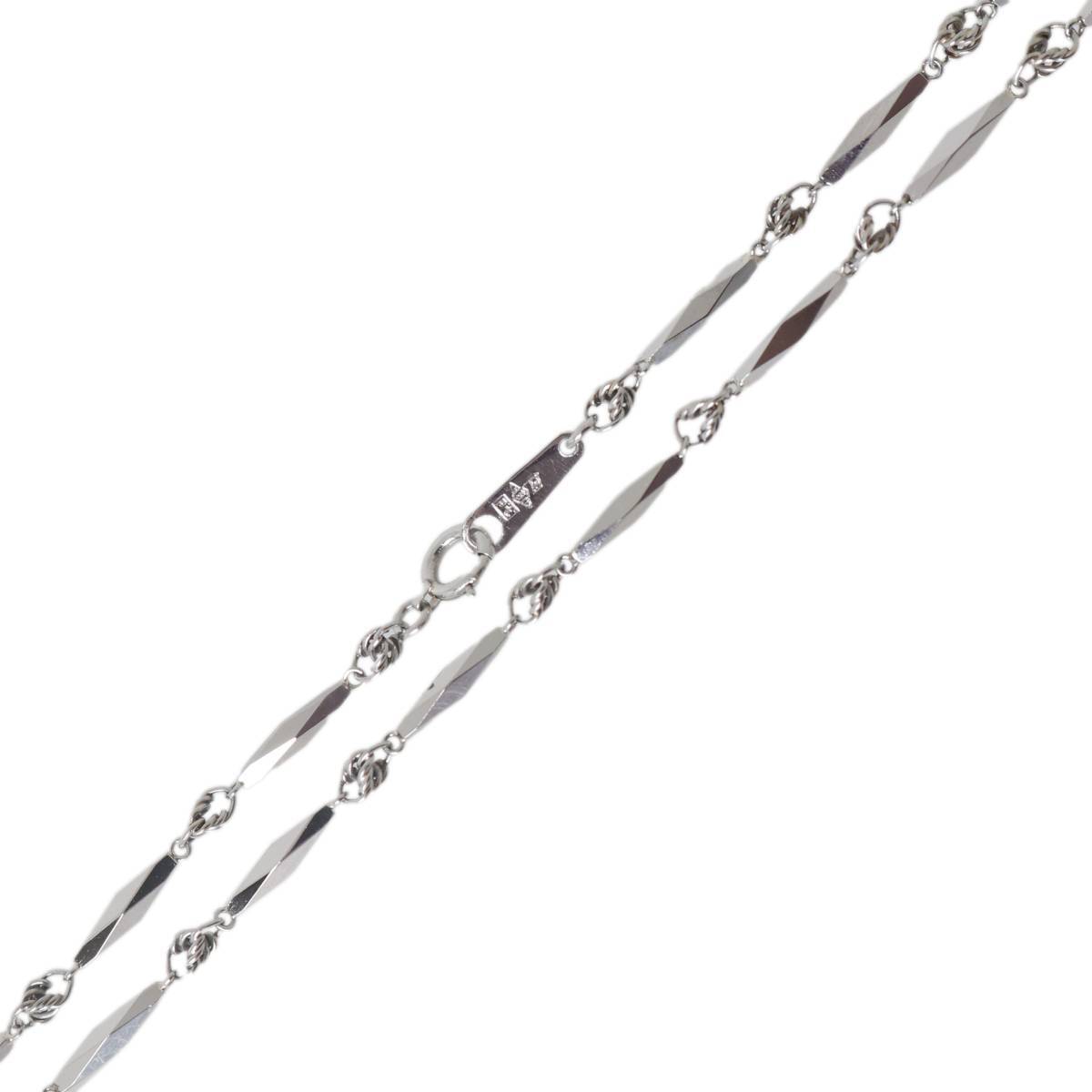 Pt850 プラチナ 切子 キリコ ネックレス チェーン 造幣局マーク 42cm 11.1g KA Aランク拍卖