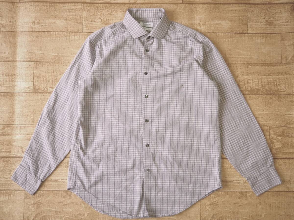 Calvin Klein カルバンクライン USA直輸入 古着 長袖 チェック シャツ メンズ L スリムフィット トップス 中古 拍卖